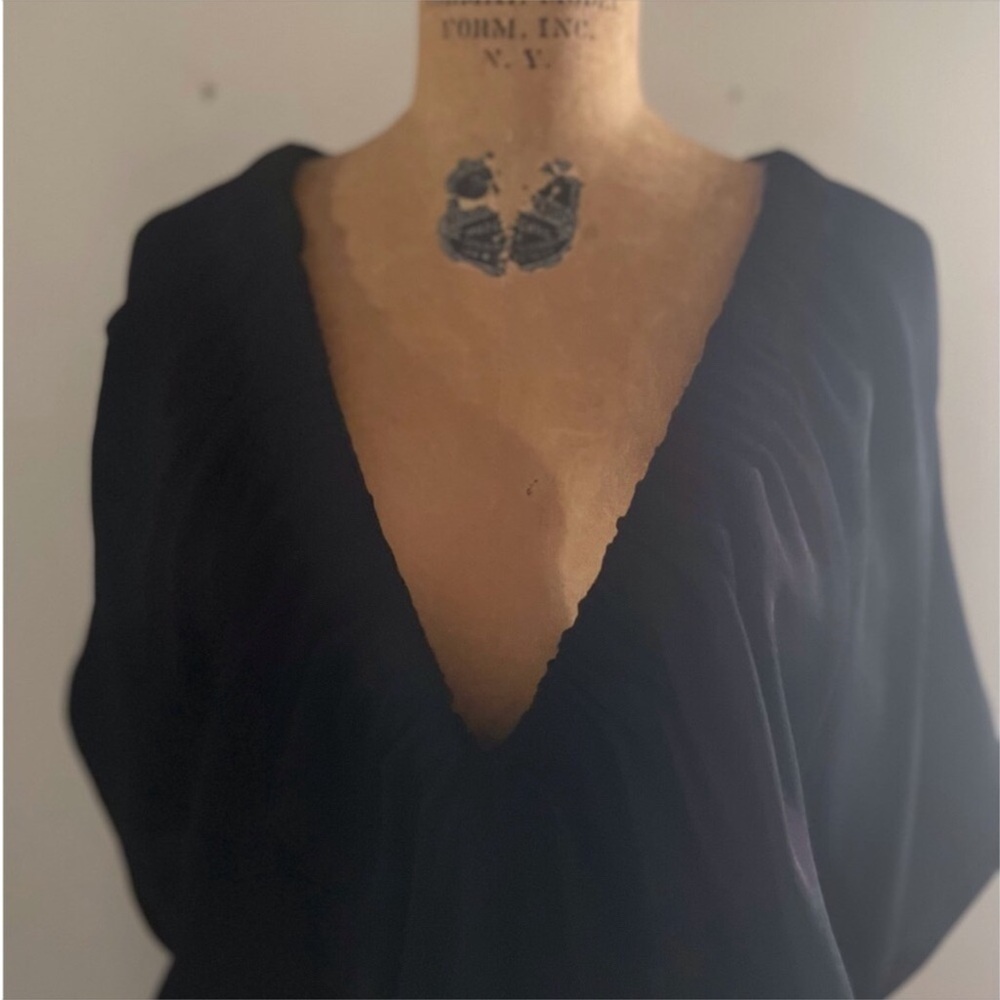 ZERO + MARIA CORNEJO] Signature Black Ruched Neck Tilly Tunic Top - Picture 8 of 15